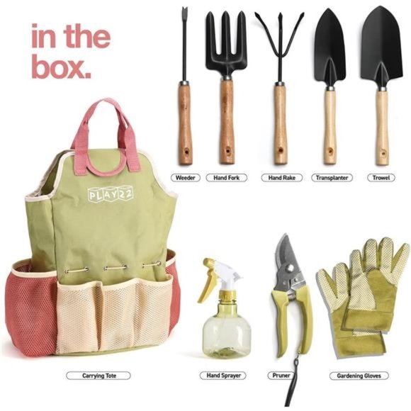 Complete Garden Tool Kit Comes With Bag & Gloves,Garden Tool Set w Spray-Bottle - Picture 2 of 6
